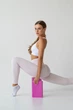 Женские бесшовные леггинсы с высокой посадкой Giulia FLEXING LEGGS ACTIVE XXS/XS Pink-primerose, спортивные лосины с микрофибры - изображение 6