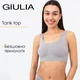 Бесшовный топ на широких бретелях Giulia TANK TOP L/XL Grey-griffin, бесшовный кроп топ - изображение 1