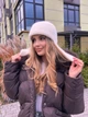 Тепла вʼязана вушанка з ангори жіноча Zefur One size молочна - изображение 1