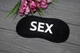 Маска для сна атласная с надписью SEX, Черная (Повязка на глаза для взрослых) - изображение 4