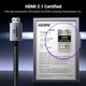 Кабель UGREEN HDMI 2.1 [Certified Ultra High Speed HDMI] 48Gbps 8K@60Hz 4K@240Hz 2м сірий (25910) - зображення 2