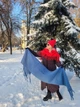 Женский теплый онотонный шарф Дред с бахромой Синий джинс кашемир 210х40 см 00843/01 - изображение 1