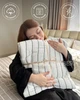 Муслиновое покрывало хлопковое двухстороннее в полоску темно-серое с белым полуторный 150x220 см (MAL0006_1) - изображение 5