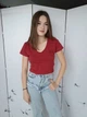 Кроп-топ однотонный с надписью Pink Woman Бордовый 11009 L (укр 44-46) - изображение 10