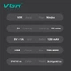 Электробритва шейвер мужской профессиональный VGR V-640S бритва 9000 ОБ. чорный - изображение 3