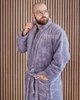 Халат мужской теплый махровый длинный с капюшоном однотонный серый 5XL 10202О - С1 - изображение 2