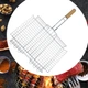 Решетка для гриля и барбекю с деревянной ручкой, 31x26х57см - изображение 6