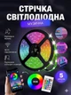 Умная светодиодная LED лента гирлянда Smart RGB 5050 с Bluetooth приложением + пульт. Комплект 5 метров водостойкий работает от USB и Powerbank (Павербанка) черная - изображение 1