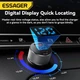 Автомобильное зарядное устройство ESSAGER ES-CC21 45W (FCP PD3.0 QC3.0) USB+TypeC PowerDisplay Grey (43713) - изображение 4