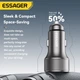 Автомобильное зарядное устройство ESSAGER ES-CC21 45W (FCP PD3.0 QC3.0) USB+TypeC PowerDisplay Grey (43713) - изображение 5