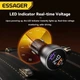 Автомобільний зарядний пристрій ESSAGER ES-CC18 73Wmax (PPS PD3.0 QC3.0) 1A+1C Power Display Grey (43710) - зображення 4