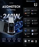Настільний зарядний пристрій ASOMETECH HW186 240W GAN Power Display (EPR PD3.1 QC5.0) 4C+2A Silver (43050) - зображення 8