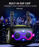 Беспроводная портативная Bluetooth колонка Hopestar PARTYBOX 120 Вт с караоке, 2 беспроводными микрофонами, BT 5.3, USB, AUX, TF, TWS, аккумуляторная, чёрная - изображение 10