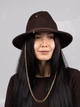 Шляпа федора из шерсти D.Hats с цепью цвет коричневый - изображение 4