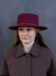 Шляпа шерстяная женская канотье D.Hats цвет бордовый - изображение 1