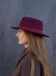 Шляпа шерстяная женская канотье D.Hats цвет бордовый - изображение 2