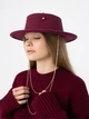 Шляпа женская канотье с золотой цепью D.Hats цвет бордовый - изображение 3