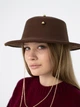 Шляпа фетровая канотье с золотой цепью D.Hats коричневого цвета - изображение 3