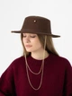 Шляпа фетровая канотье с золотой цепью D.Hats коричневого цвета - изображение 6