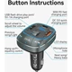 FM модулятор Vention PD 54W 3-Port USB (C+A+A) LED/USB Flash/Bluetooth, вольтметр (FFLB0) - изображение 3