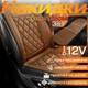 Комплект автомобільних накидок з підігрівом для сидінь 3в1 універсальні в машину від прикурювача 12В, колір коричневий - зображення 1