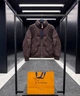 Чоловічий зимовий пуховик Louis Vuitton коричневого кольору XL - зображення 1