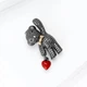 Брошь BROCHE бижутерия Животные Мишка с сердечком чёрная BRBF115278 - изображение 5