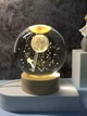 Декоративна 3D-нічник кришталева куля "Висадка космонавта на Місяць" для дітей з LED-підсвіткою 9321 - зображення 1