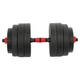 Гантели трансформер превращаются в штангу 3в1 SP-Sport TA-9455-40 40кг (2 грифа l-51см, блинчики, цемент, в комплекте удлинитель грифа l-40см, черный-красный) - изображение 4