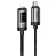 Кабель заряджання Hoco U148 Digital Display (27W) (1.2М) LED для пристроїв Apple iPhone, iPad/iPod Type-C (USB-C) to Lightning Чорний - зображення 1