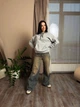 Утепленный женский батник худи с капюшоном на шнурке из трехнитки на флисе 46-48, Серый - изображение 3