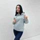 Утепленный женский батник худи с капюшоном на шнурке из трехнитки на флисе 46-48, Серый - изображение 8