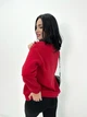 Базовая теплая женская кофта свитшот на флисе свободного кроя 42-44, Красный - изображение 5