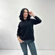 Однотонная женская кофта худи с капюшоном на флисе из трехнитки 46-48, Черный - изображение 1