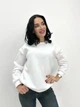 Базовая теплая женская кофта свитшот на флисе свободного кроя 42-44, Белый - изображение 6