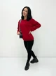 Базовая теплая женская кофта свитшот на флисе свободного кроя 42-44, Красный - изображение 7