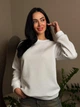 Базовая теплая женская кофта свитшот на флисе свободного кроя 46-48, Белый - изображение 1