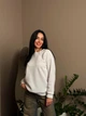 Базовая теплая женская кофта свитшот на флисе свободного кроя 46-48, Белый - изображение 5