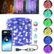 Умная светодиодная гирлянда 10м 100LED с Bluetooth синхронизацией музыки USB RGB для праздничного декора и уличного освещения Многоцветная - изображение 1