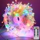 Светодиодная гирлянда Роса фейерверк 100 м 2000 LED серебристый провод с пультом ДУ Разноцветная для масштабного праздничного декора помещений - изображение 1
