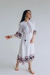 Вишите плаття Etnoshop Спів квітів бохо XXL Біле - изображение 8