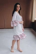 Вишите плаття Etnoshop бохо з червоною вишивкою XXL Біле - изображение 3