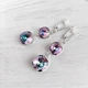 Сережки Hand Made з ніжними кристалами хамелеонами Swarovski кольору Vitrail Light - зображення 1
