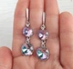 Сережки Hand Made з ніжними кристалами хамелеонами Swarovski кольору Vitrail Light - зображення 4