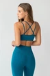 Женский бесшовный топ с перекрестными бретелями Giulia FLEX TOP ACTIVE XXS/XS Blue-lyons, спортивный топ, эластичный для тренировок - изображение 3