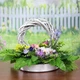 Композиція надгробна GALA DECOR з лози та штучних різнокольорових квітів з лед підсвіткою 20*25 см ВЛ2025Л - зображення 2