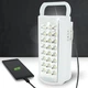 Універсальний акумуляторний переносний ліхтар ALFARID 24 LED з USB-зарядкою та акумулятором 6V для дому та походів Білий - зображення 4