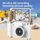 Цифровая 4K камера OURLIFE с поворотным 2,4-дюймовым экраном и откидной крышкой, для фото и видео высокого разрешения, белая - изображение 5