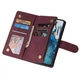 Чохол книжка Zip Wallet для Xiaomi Redmi 13 бордовий з ремінцем на руку - зображення 3