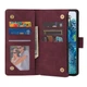 Чохол книжка Zip Wallet для Xiaomi Redmi 13 бордовий з ремінцем на руку - зображення 5